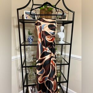 Colorful 70s funky pattern dress